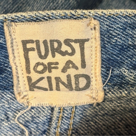 Furst of a Kind Denim Distressed Blue Shorts - Picture 5 of 9